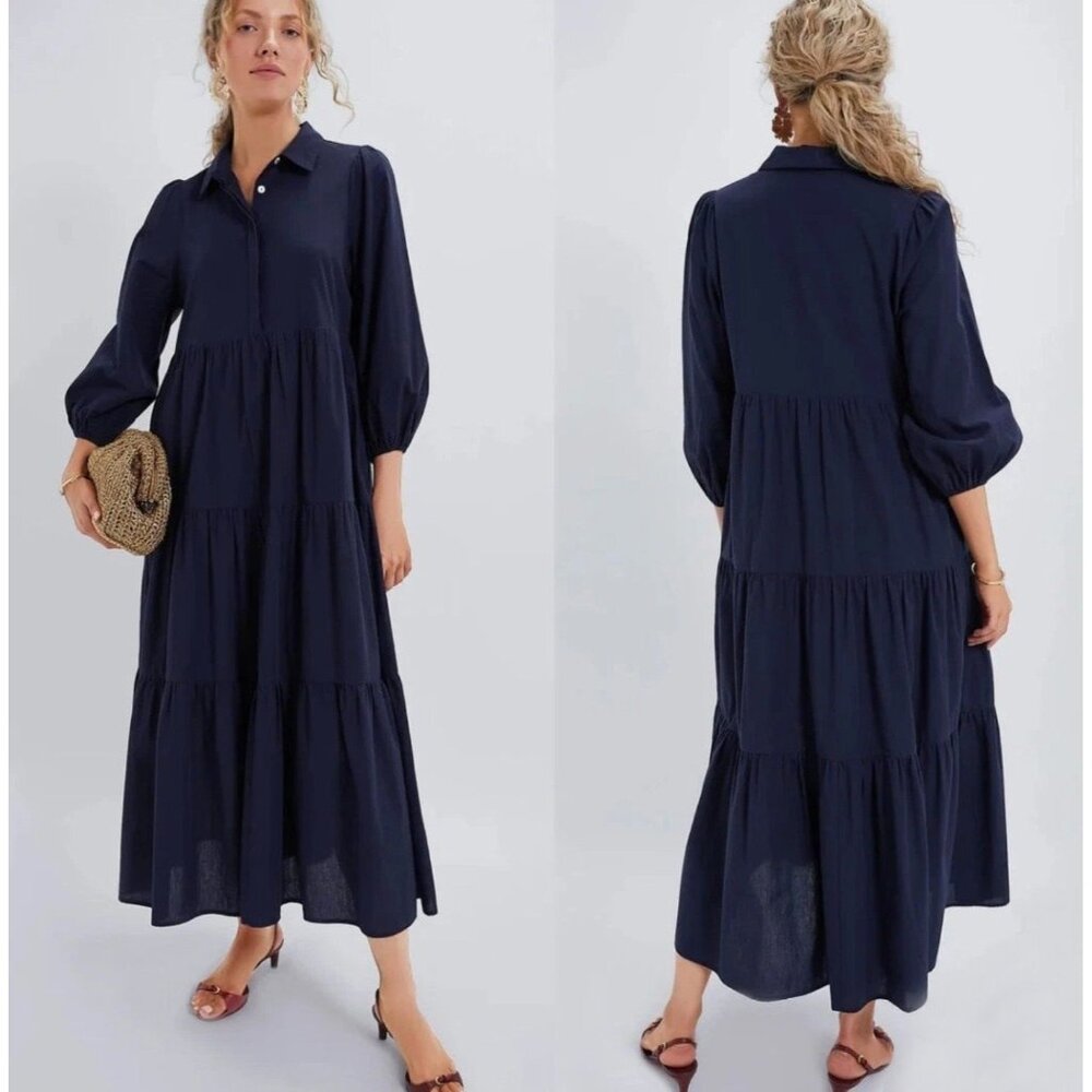 Tuckernuck Navy Mabel Maxi Dress